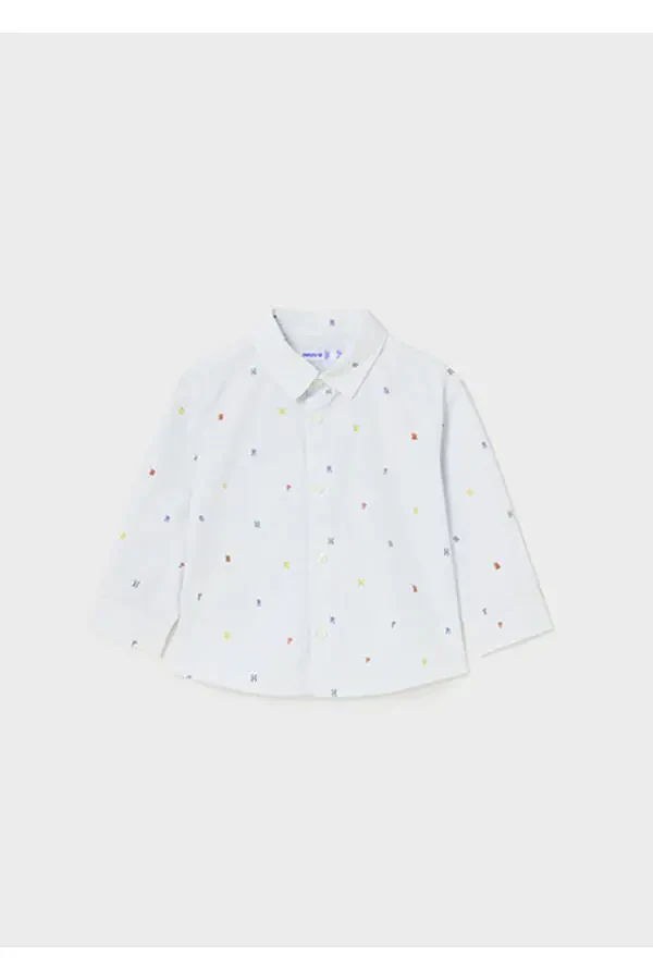 Baby Boy Bear Print Shirt White 2188 - 2