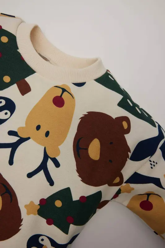 Baby Boy Bicycle Christmas Theme Printed Soft Fleece Sweatshirt D6728a524wn - 2