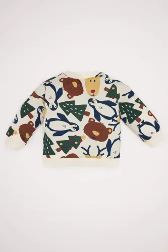 Baby Boy Bicycle Christmas Theme Printed Soft Fleece Sweatshirt D6728a524wn - 3