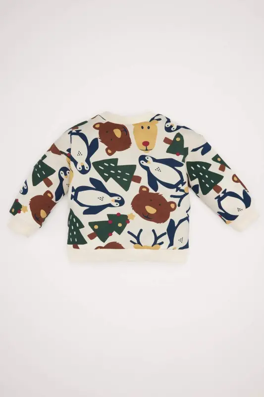 Baby Boy Bicycle Christmas Theme Printed Soft Fleece Sweatshirt D6728a524wn - 3