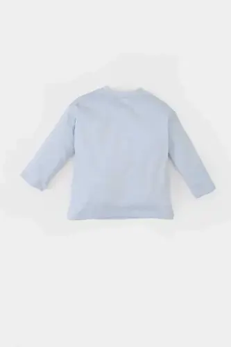 Baby Boy Bicycle Collar Printed Long Sleeve T-Shirt - 3