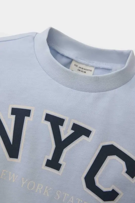 Baby Boy Bicycle Collar Printed Long Sleeve T-Shirt - 2