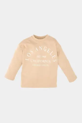 Baby Boy Bicycle Collar Printed Long Sleeve T-Shirt - 1