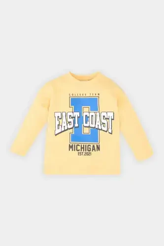 Baby Boy Bicycle Collar Printed Long Sleeve T-Shirt - 1