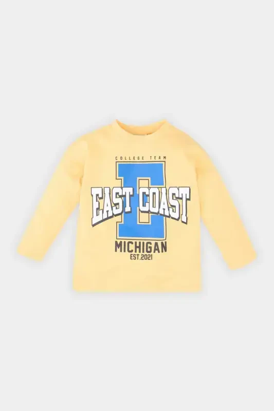 Baby Boy Bicycle Collar Printed Long Sleeve T-Shirt - 1