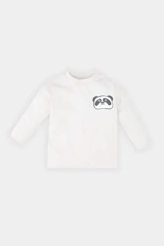 Baby Boy Bicycle Collar Printed Long Sleeve T-Shirt - 1