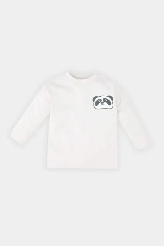 Baby Boy Bicycle Collar Printed Long Sleeve T-Shirt - 1