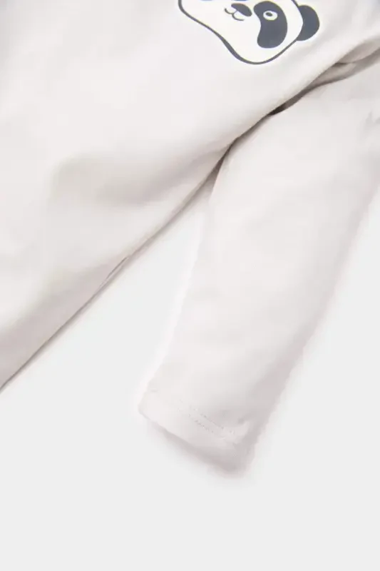 Baby Boy Bicycle Collar Printed Long Sleeve T-Shirt - 3