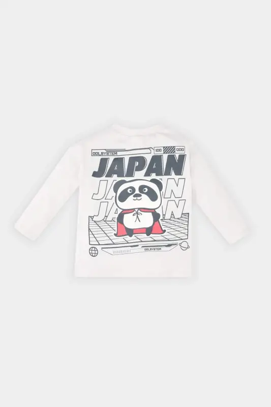 Baby Boy Bicycle Collar Printed Long Sleeve T-Shirt - 4