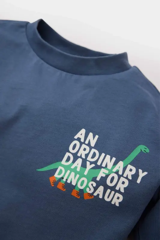 Baby Boy Bicycle Collar Printed Long Sleeve T-Shirt E3659A525SP - 2