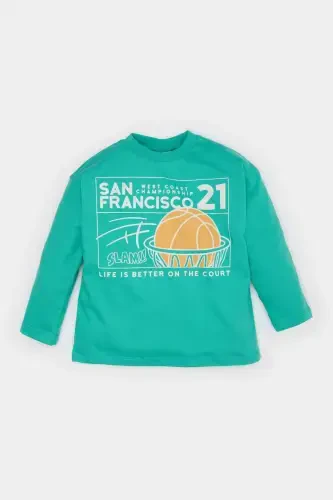 Baby Boy Bicycle Collar Sports Printed Long Sleeve - 1