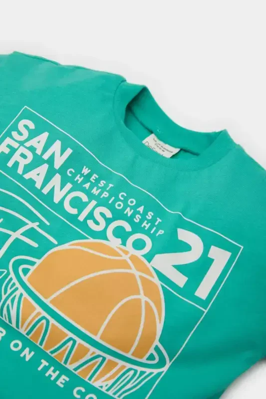 Baby Boy Bicycle Collar Sports Printed Long Sleeve - 2