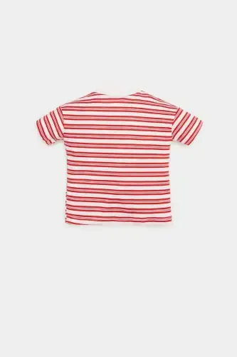 Baby Boy Bicycle Neck Striped Short Sleeve T-Shirt E3594A525SM - 3