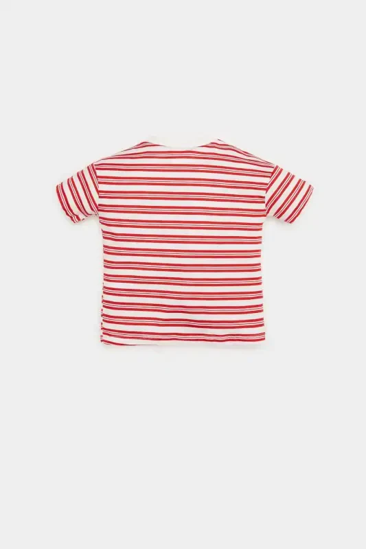 Baby Boy Bicycle Neck Striped Short Sleeve T-Shirt E3594A525SM - 3