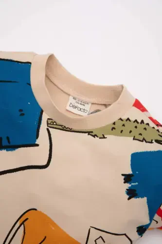 Baby Boy Bike Neck Animal Pattern Short Sleeve T-Shirt C7852a524sm - DEFACTO (1)