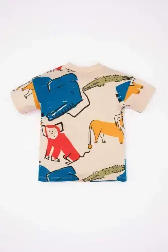 Baby Boy Bike Neck Animal Pattern Short Sleeve T-Shirt C7852a524sm - 5