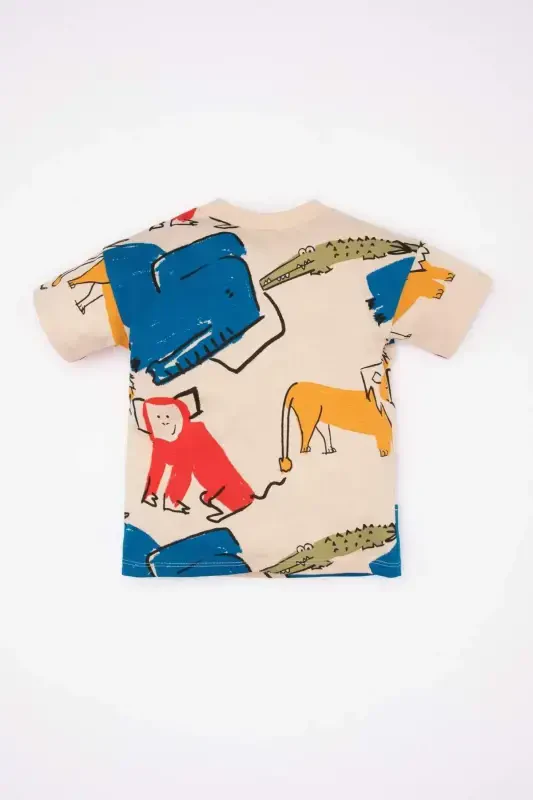Baby Boy Bike Neck Animal Pattern Short Sleeve T-Shirt C7852a524sm - 5