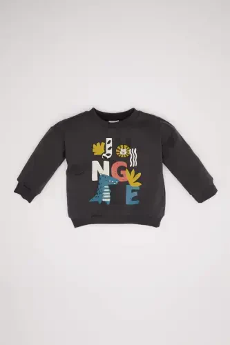 Baby Boy Bike Neck Fleece Sweatshirt - 1