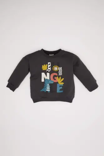 Baby Boy Bike Neck Fleece Sweatshirt - 1