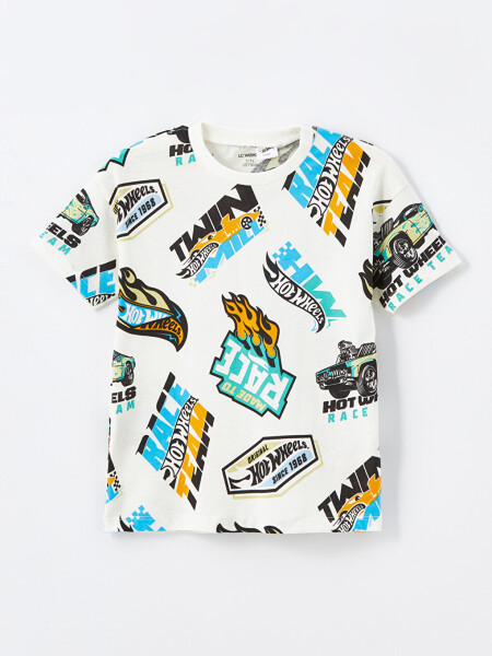 Baby Boy Bike Neck Hot Wheels Printed T-shirt and Shorts 2 Piece Set - 7