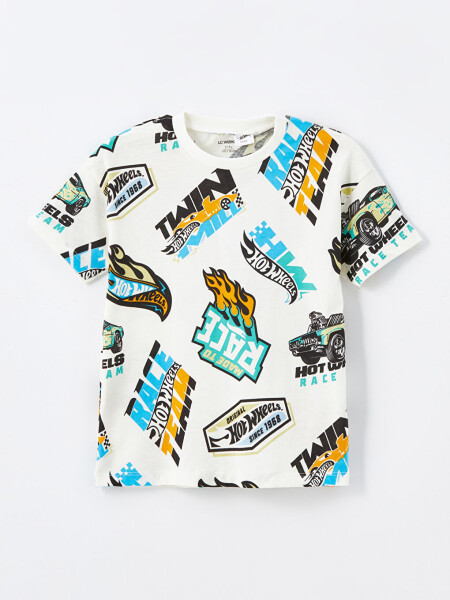 Baby Boy Bike Neck Hot Wheels Printed T-shirt and Shorts 2 Piece Set - 2