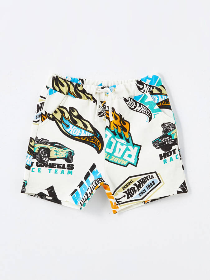 Baby Boy Bike Neck Hot Wheels Printed T-shirt and Shorts 2 Piece Set - 4