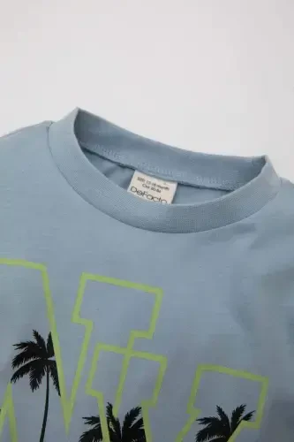 Baby Boy Bike Neck Printed Short Sleeve T-Shirt C9371A524SM - DEFACTO (1)