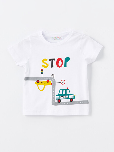 Baby Boy Bike Neck T-shirt and Sweatpants - 7