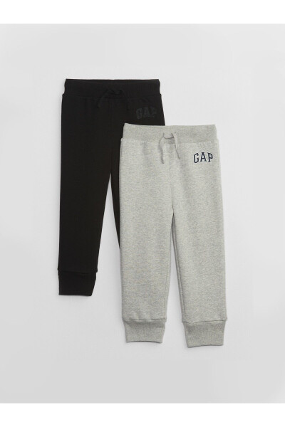 Baby Boy Black Logo 2-Pack Jogger Fleece Sweatpants Set - 1