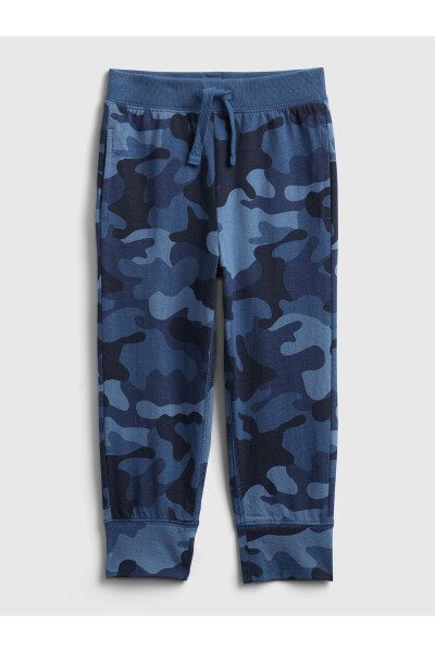 Baby Boy Blue 100% Organic Cotton Camouflage Print Pull On Jogger Pants - 1