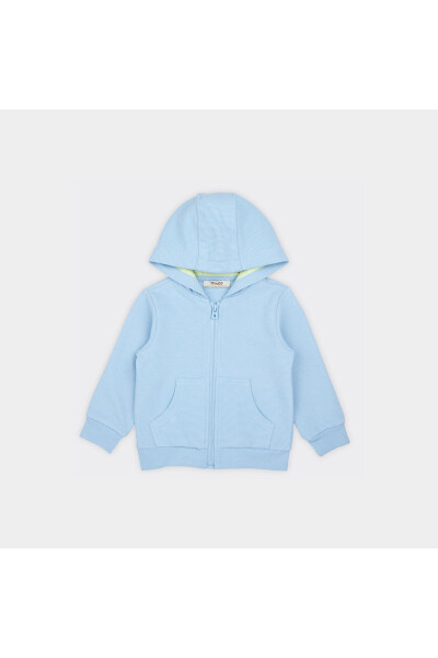 Baby boy blue hooded sweatshirt - 4