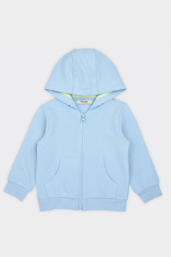 Baby boy blue hooded sweatshirt - 1