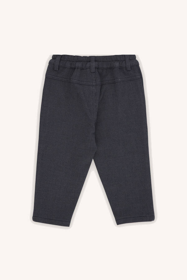 Baby Boy Buttoned Navy Blue Trousers - 2