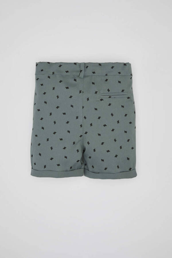 Baby Boy Cactus Pattern Gabardine Shorts Light Khaki - 4