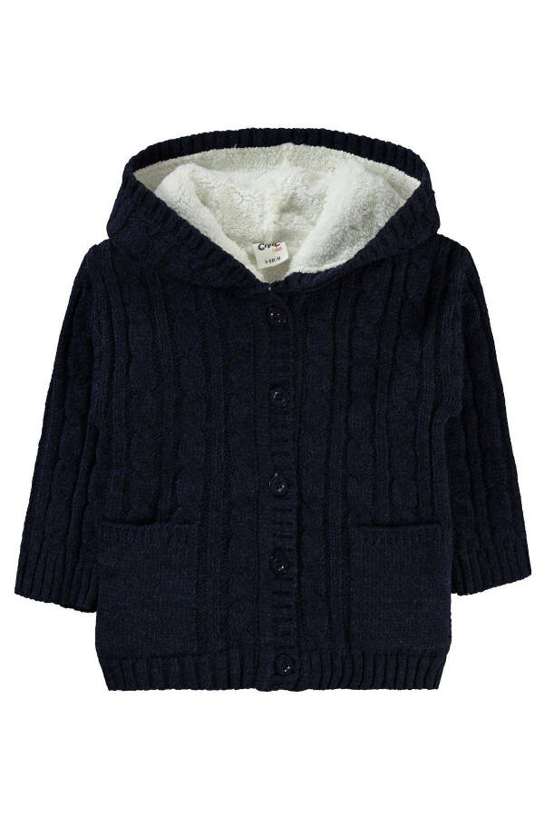 Baby Boy Cardigan 6-18 Months Navy Blue - 5