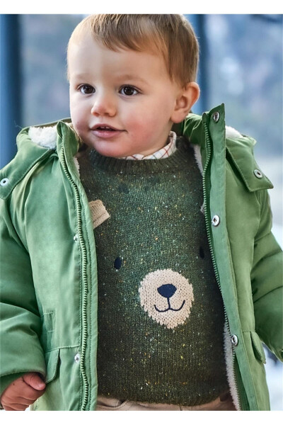 Baby Boy Cardigan Khaki Green 2314 - 1