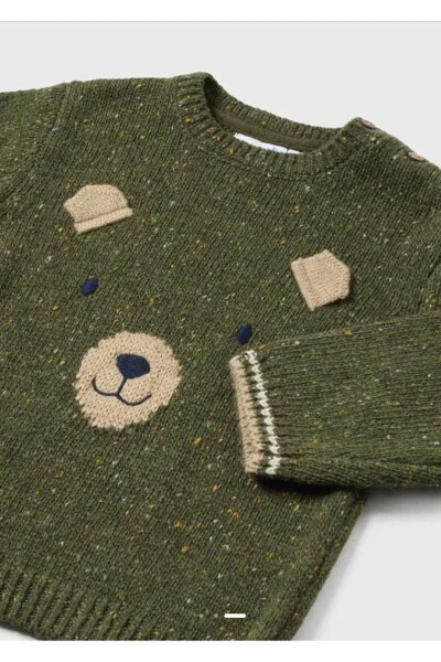 Baby Boy Cardigan Khaki Green 2314 - 4