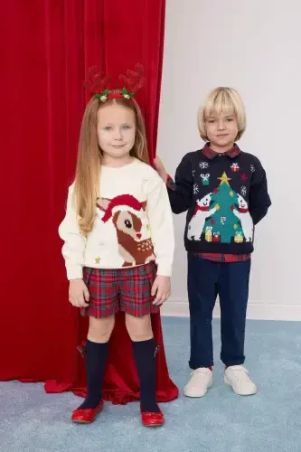 Baby Boy Christmas Print Sweater C8878A524WN - 1