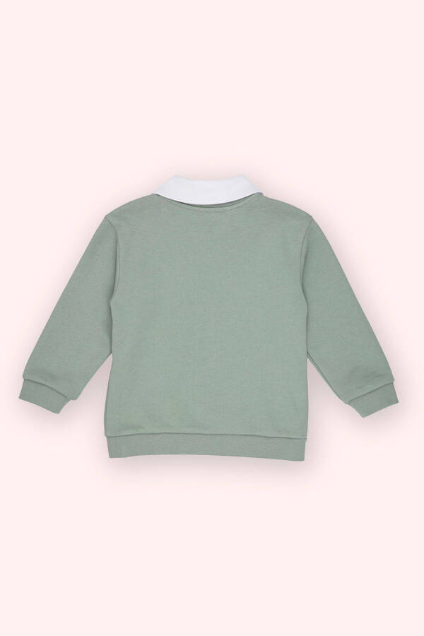 Baby Boy Collared Green Sweatshirt - 3