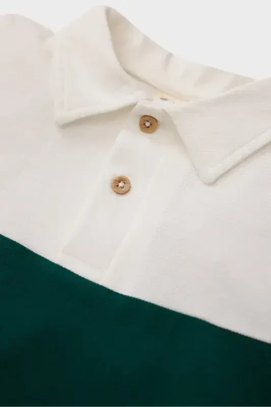 Baby Boy Color Block Pique Short Sleeve Polo Shirt - 2