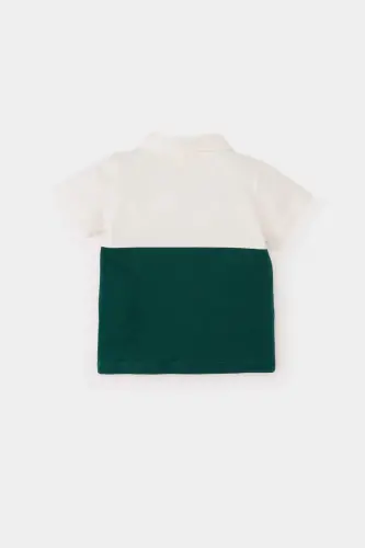 Baby Boy Color Block Pique Short Sleeve Polo Shirt - 3