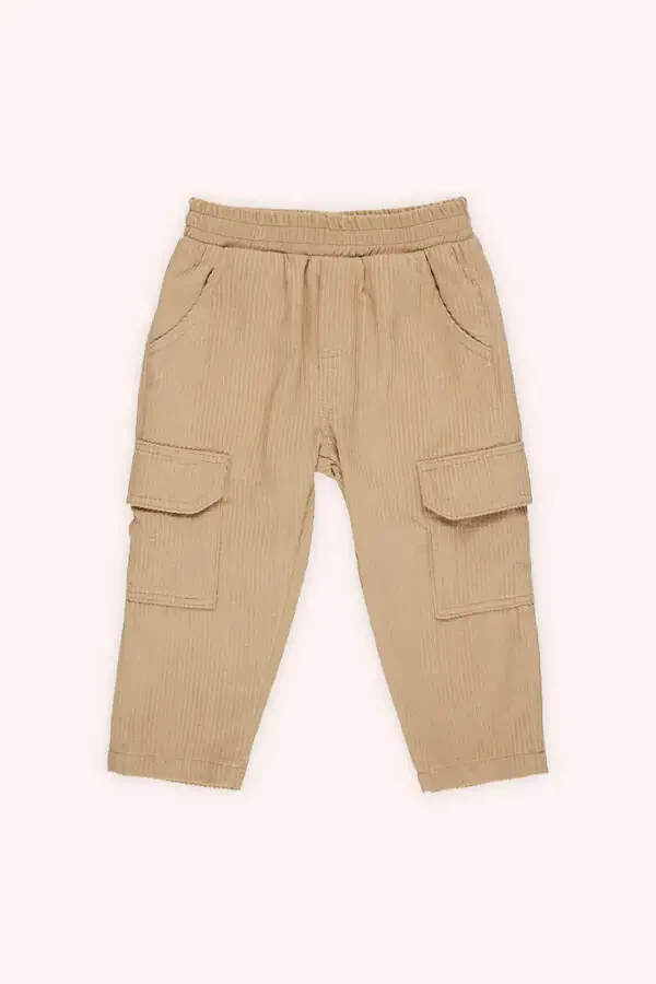 Baby Boy Corduroy Beige Pants - 1