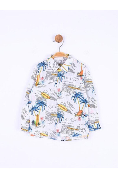 Baby Boy Cotton Palm Shirt - 7