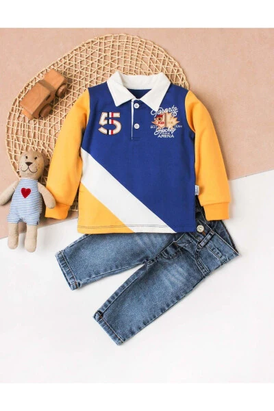 Baby Boy Cotton Polo Set Pants Top Double Set Wedding Birthday Engagement Wedding Holiday - CHICSY BABY