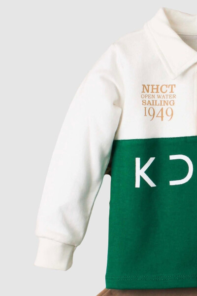 Baby Boy Cotton Polo Set Pants Top Two-Piece Set Wedding Birthday Engagement Wedding Holiday - 4