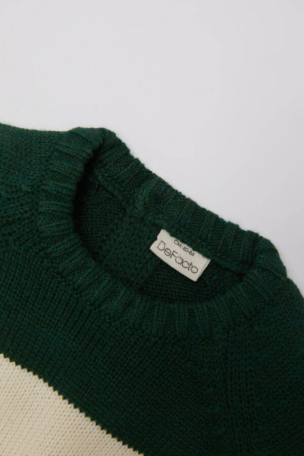 Baby Boy Crew Neck Color Block Sweater A3850A524WN - 2