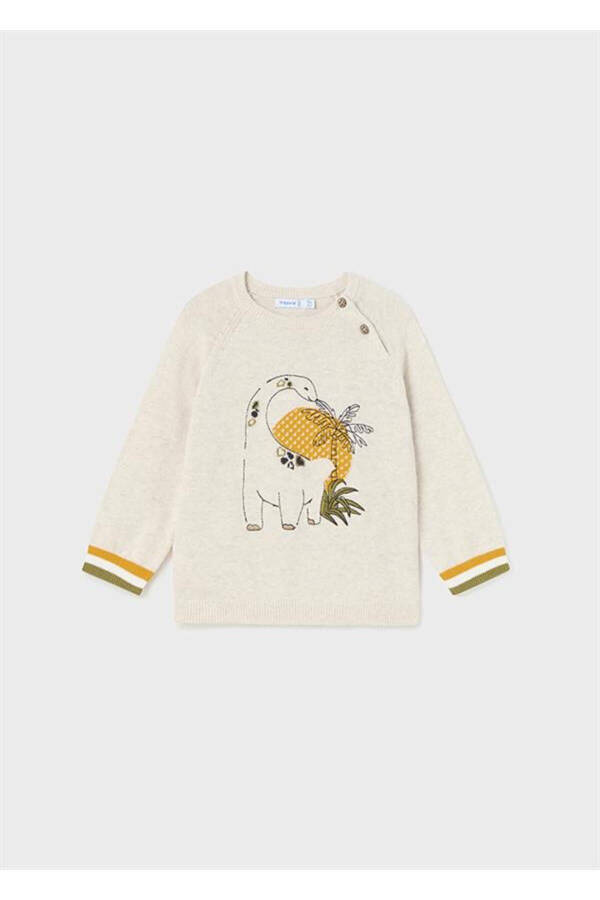 Baby Boy Dinosaur Detailed Knit Sweater - 7