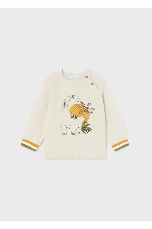 Baby Boy Dinosaur Detailed Knit Sweater - MAYORAL