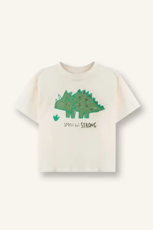 Baby Boy Dinosaur Printed Short Sleeve T-Shirt E107 - DEFACTO
