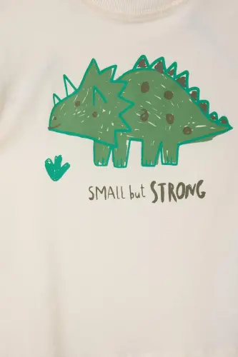 Baby Boy Dinosaur Printed Short Sleeve T-Shirt E107 - DEFACTO (1)